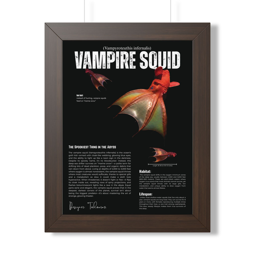 Vampire Squid Framed Poster | Marine Biology Wall Art