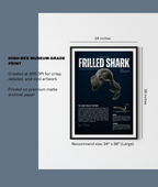 Frilled Shark Poster | Prehistoric Shark Wall Art
