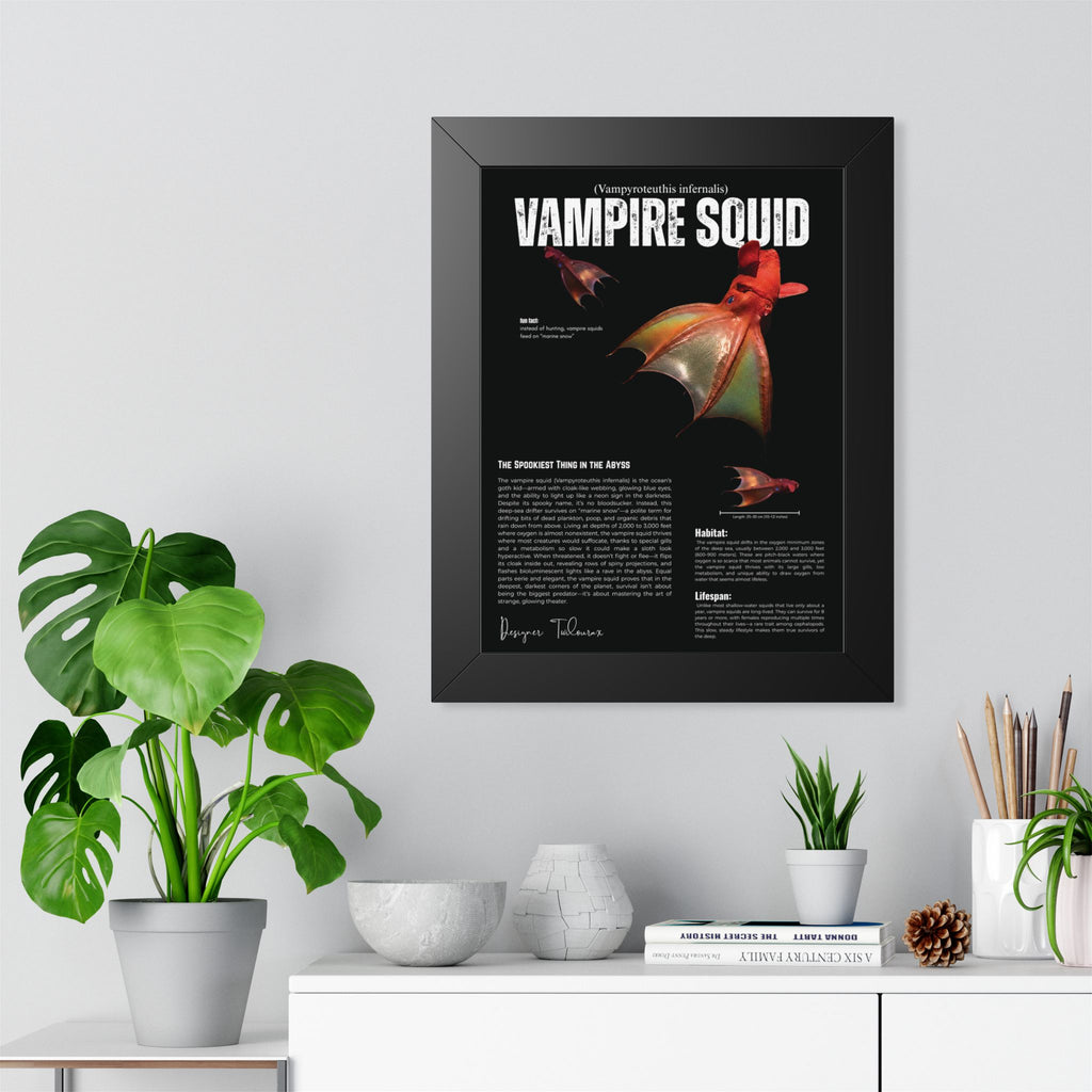 Vampire Squid Framed Poster | Marine Biology Wall Art