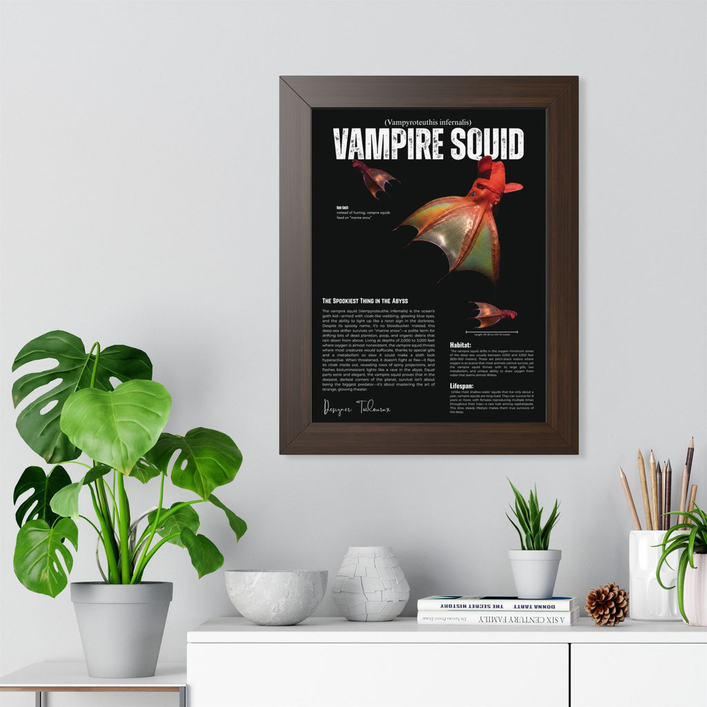 Vampire Squid Framed Poster | Marine Biology Wall Art