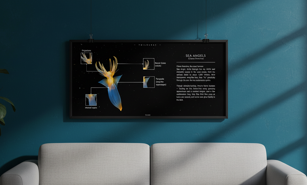 Sea Angels Poster | Arctic Marine Anatomy Art | Matte Finish Horizontal Wall Print