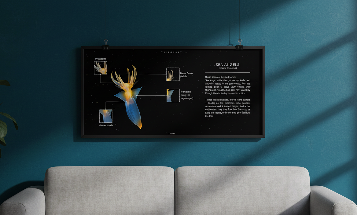 Sea Angels Poster | Arctic Marine Anatomy Art | Matte Finish Horizontal Wall Print