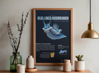 Blue-Lined Nudibranch Matte Poster | Deep-Sea Marine Creature Wall Art | Scientific Illustration | Ocean Biology Educational Print