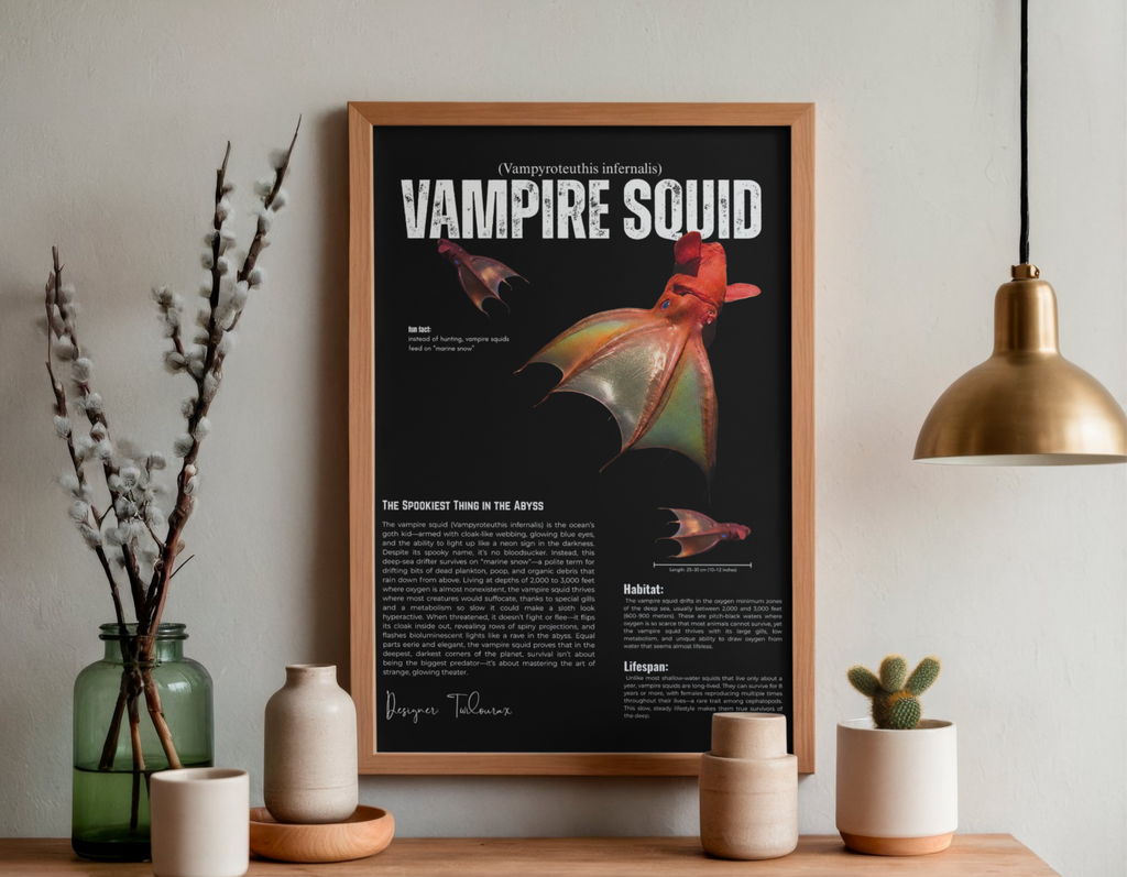 Vampire Squid Poster | Marine Biology Wall Art