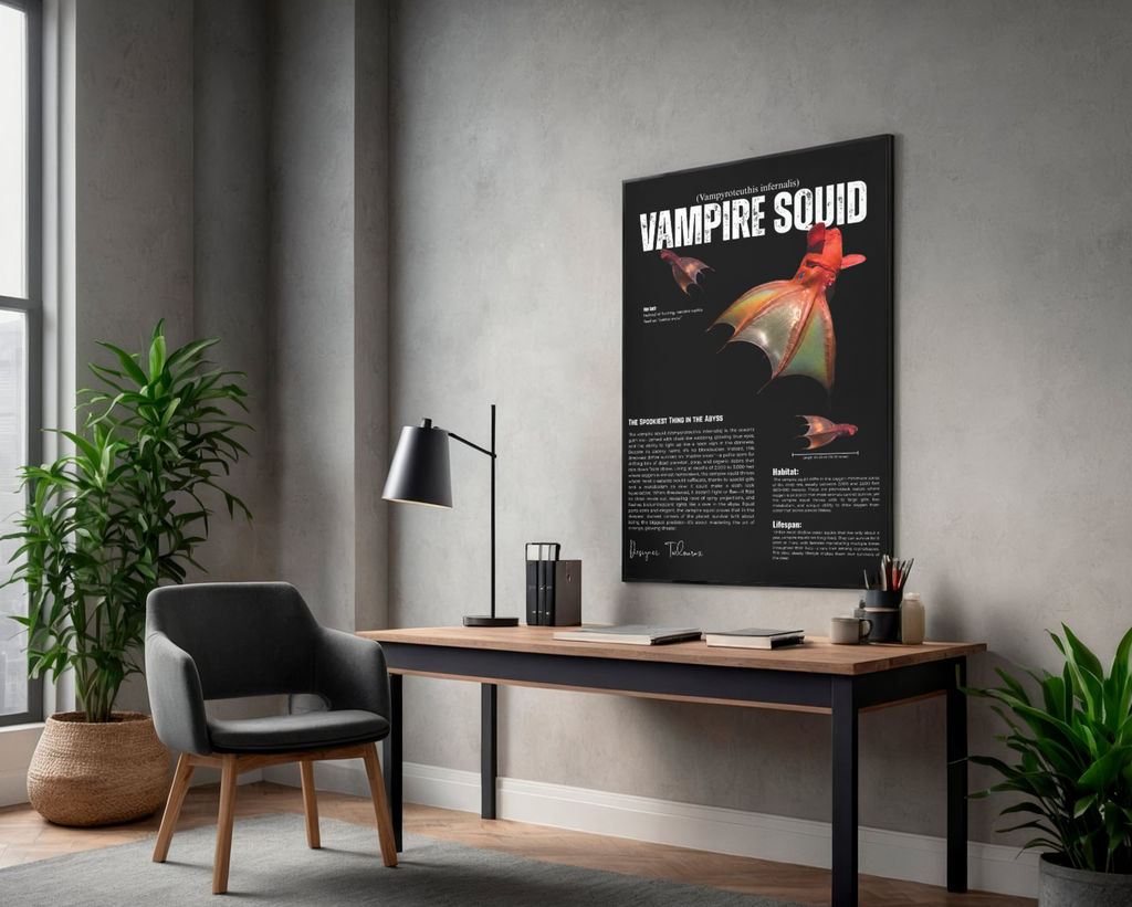 Vampire Squid Poster | Marine Biology Wall Art