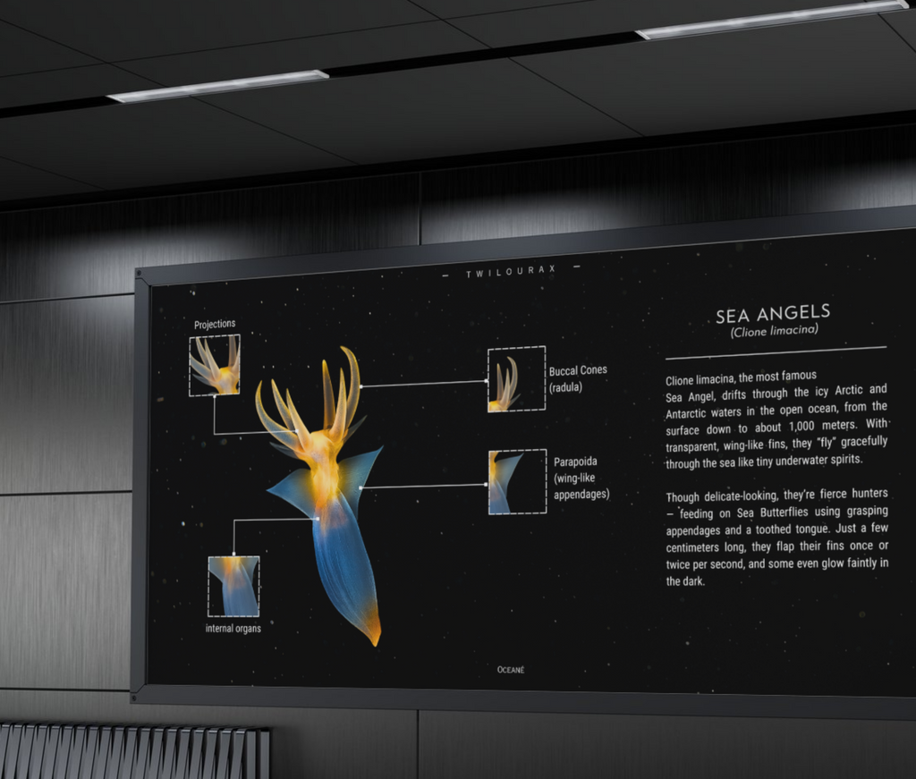 Sea Angels Poster | Arctic Marine Anatomy Art | Matte Finish Horizontal Wall Print