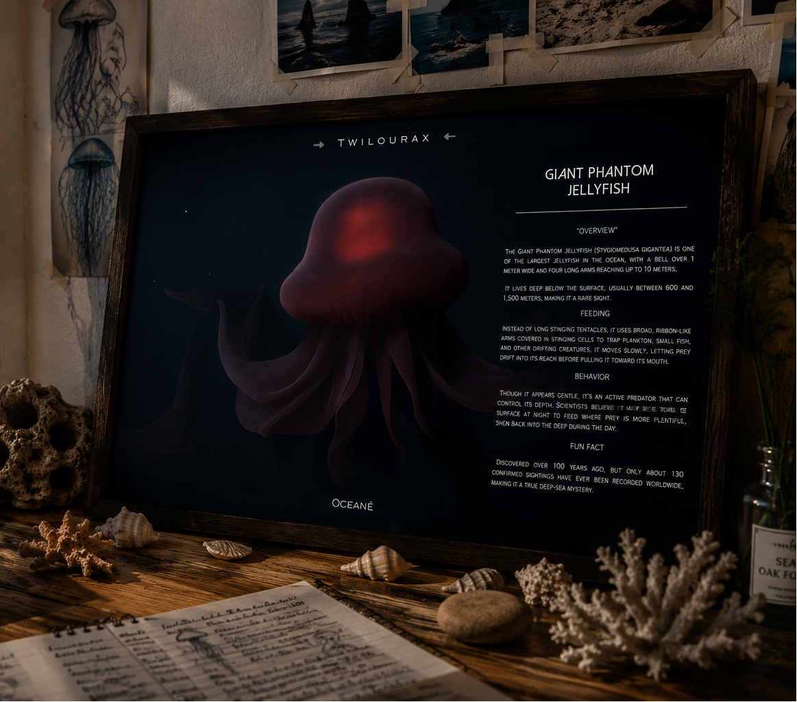 Phantom Jellyfish Poster | Deep-Sea Marine Wall Art