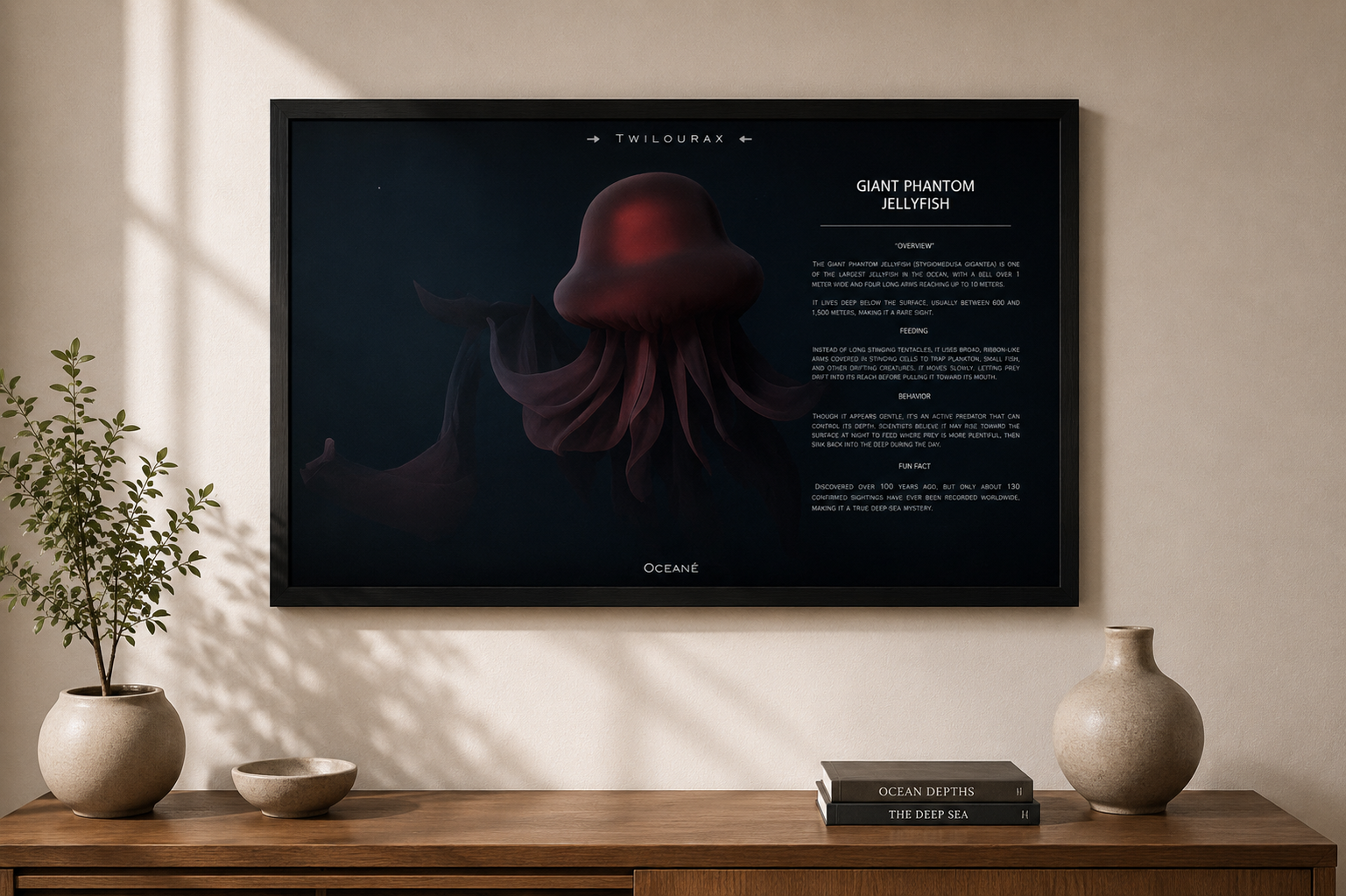 Phantom Jellyfish Poster | Deep-Sea Marine Wall Art