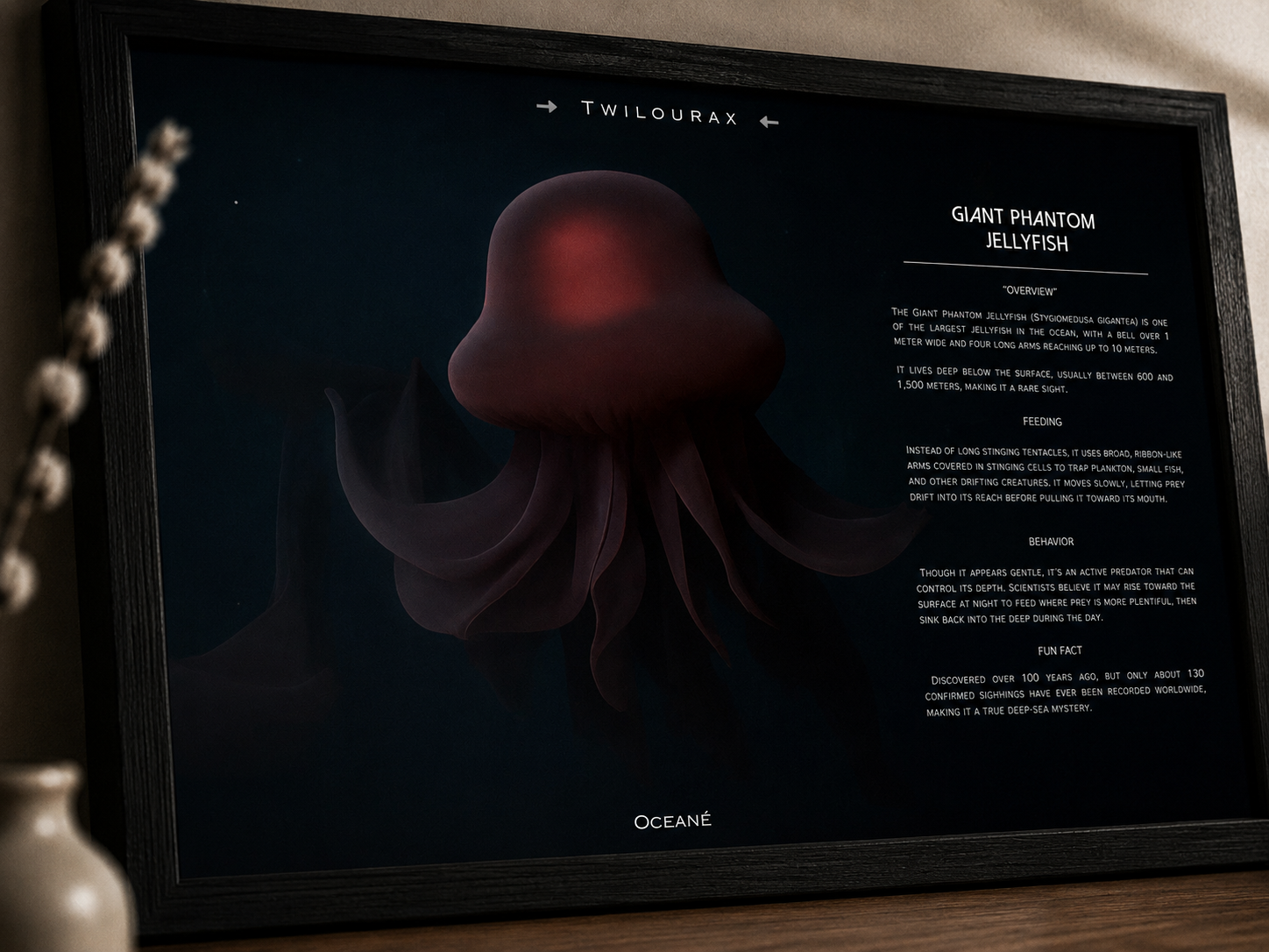 Phantom Jellyfish Poster | Deep-Sea Marine Wall Art